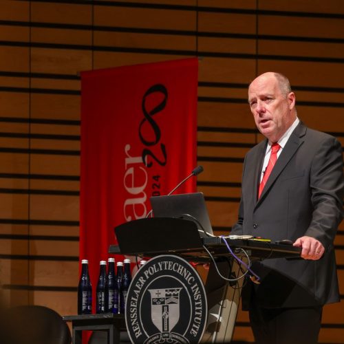 President speaking at the reunion